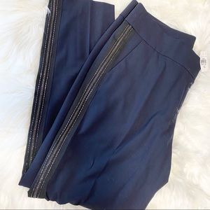 Ann Taylor navy blue beaded stripe dress pants